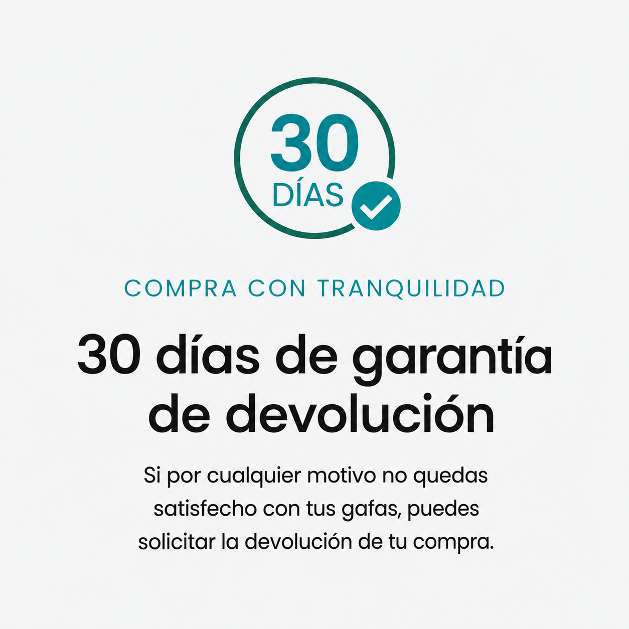 Garantía de devolución de 30 días para las gafas BlueBlock